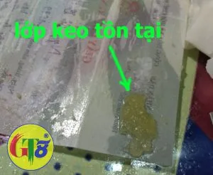 bóc ép plastic hà nội - lớp keo tốn tại sau bóc
