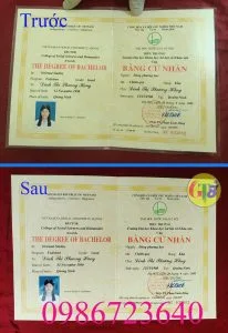 Bằng đại học bị ép plastic gt8